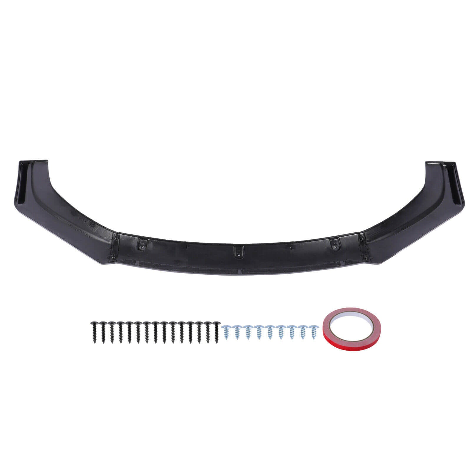 Back of 72" Universal Car Front Bumper Lip, 3 Pcs
