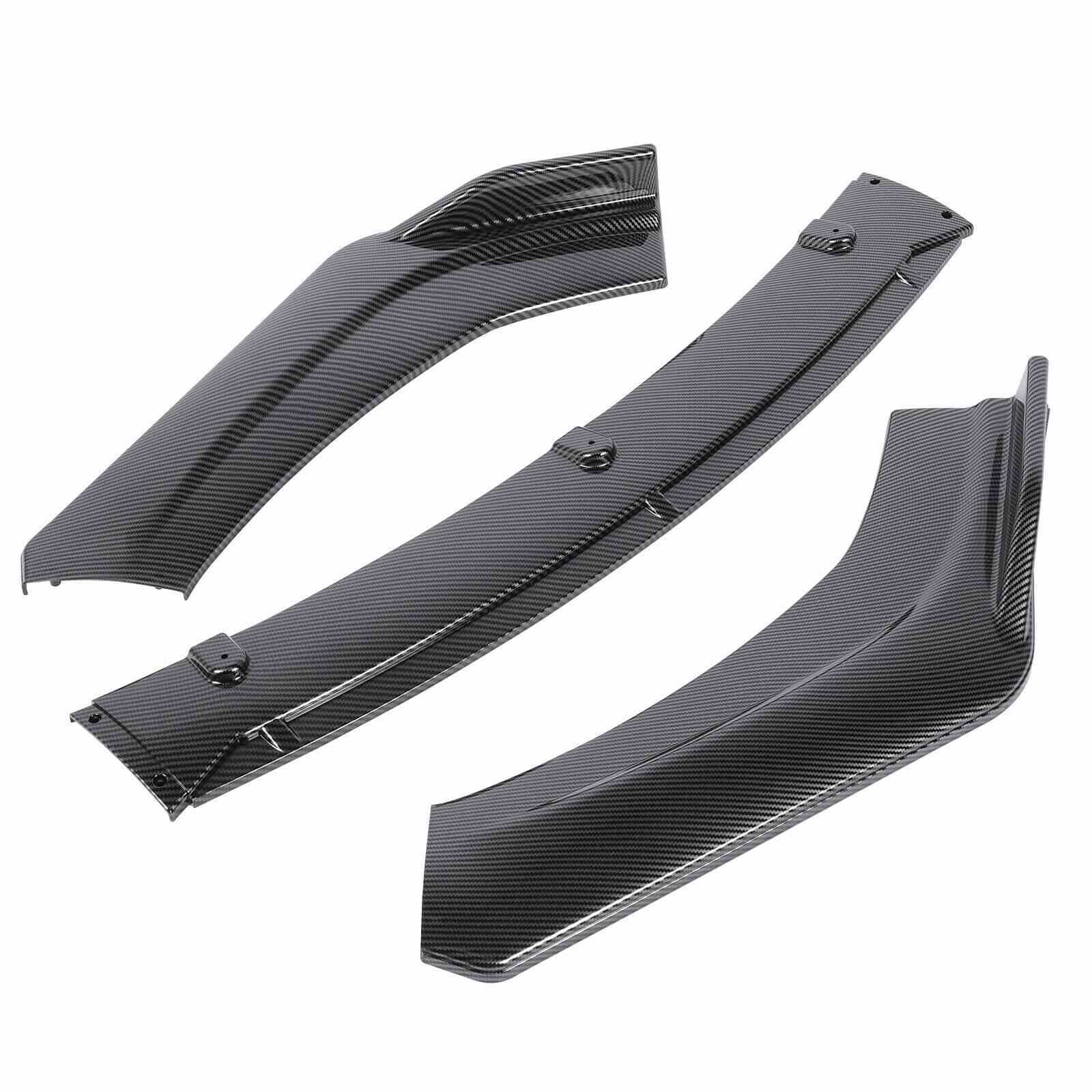 Display of 72" Universal Car Front Bumper Lip, 3 Pcs