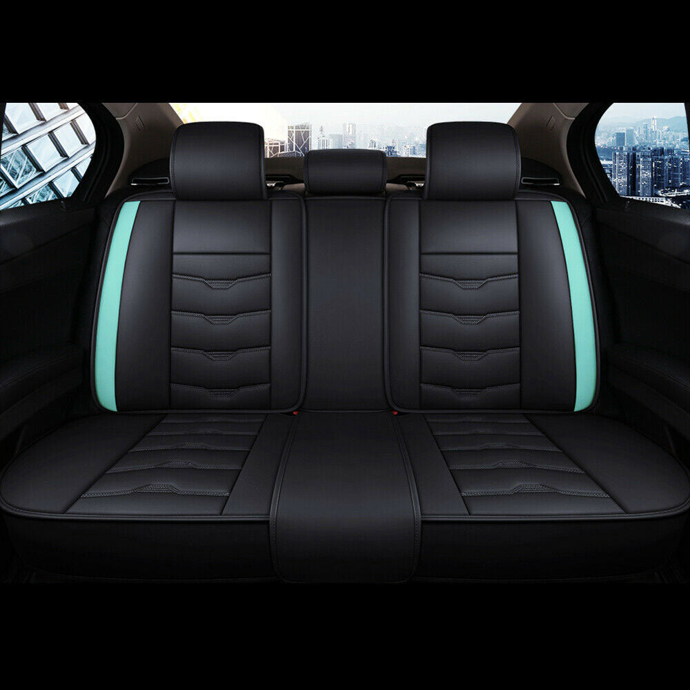 Green Rear Seat of Universal Car Leather Seat Covers, 5 Seats