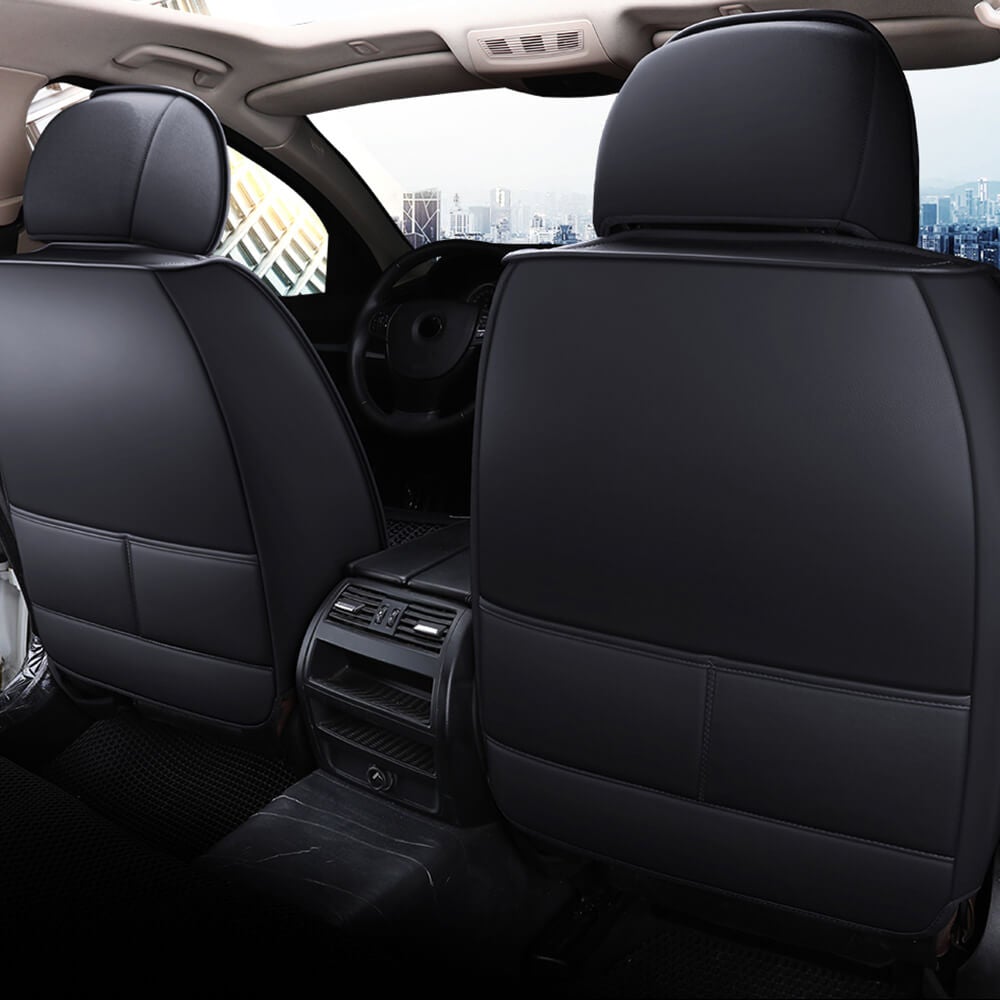 back of Universal Car Leather Seat Covers Full Set