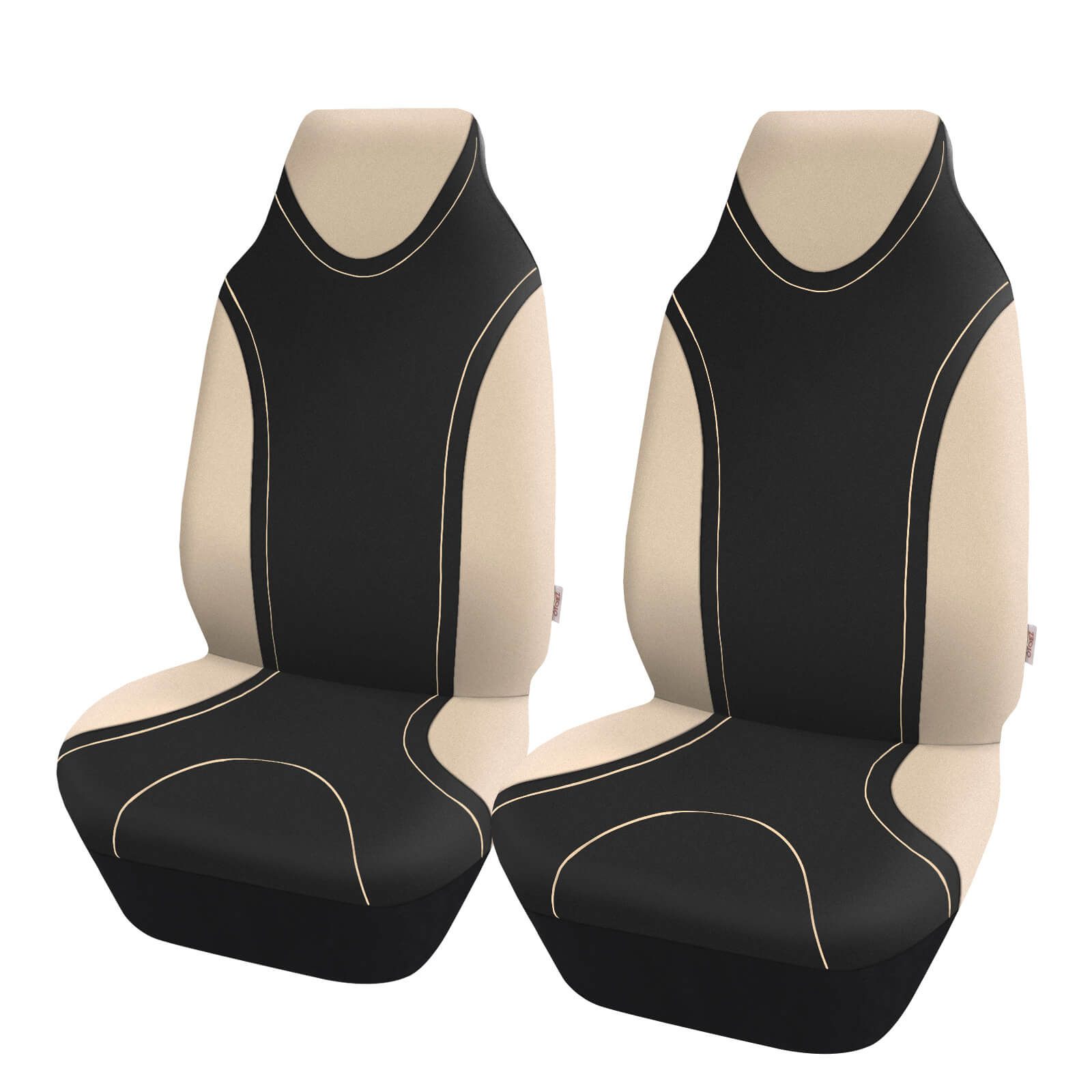 beige color Universal Cloth Car Seat Cover, 2 Seats / 5 Seats