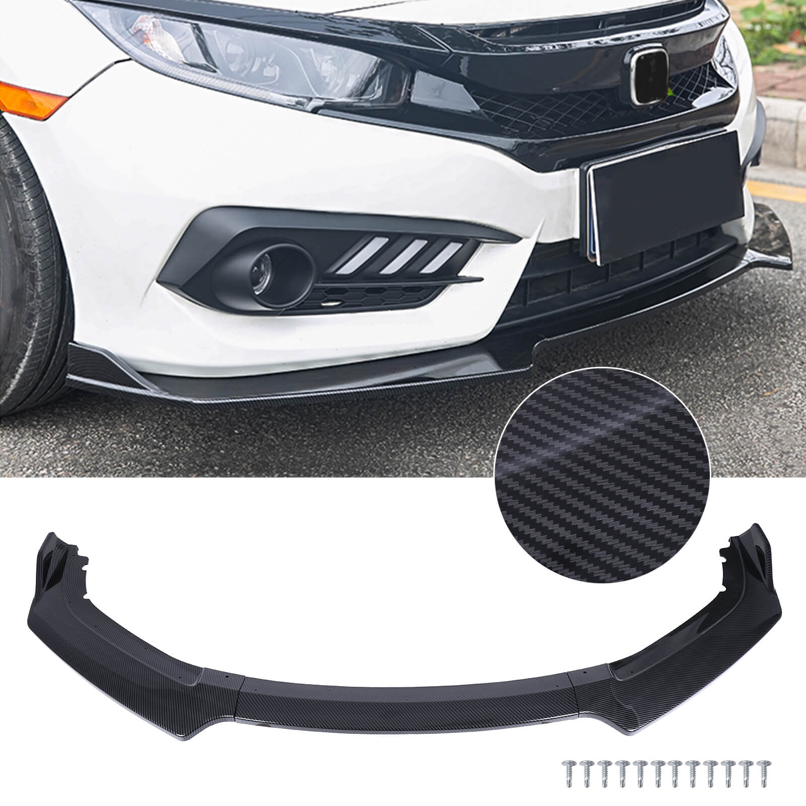 Front Bumper Lip Spoiler Diffuser Kit - BCBMALL