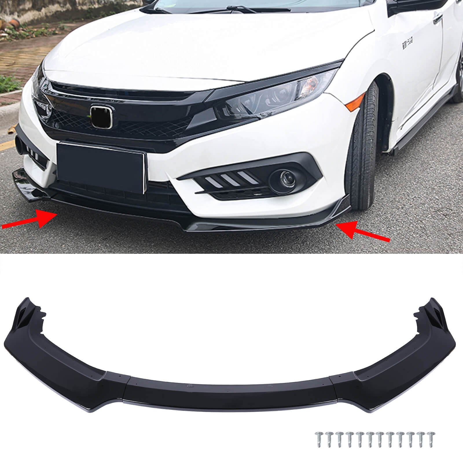 Front Bumper Lip Spoiler Diffuser Kit - BCBMALL