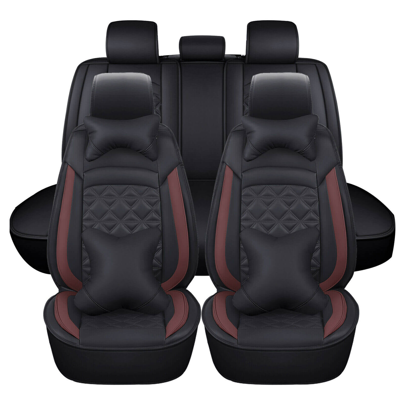 Black and Coffee of Universal Full Surrounded Leather Car Seat Covers