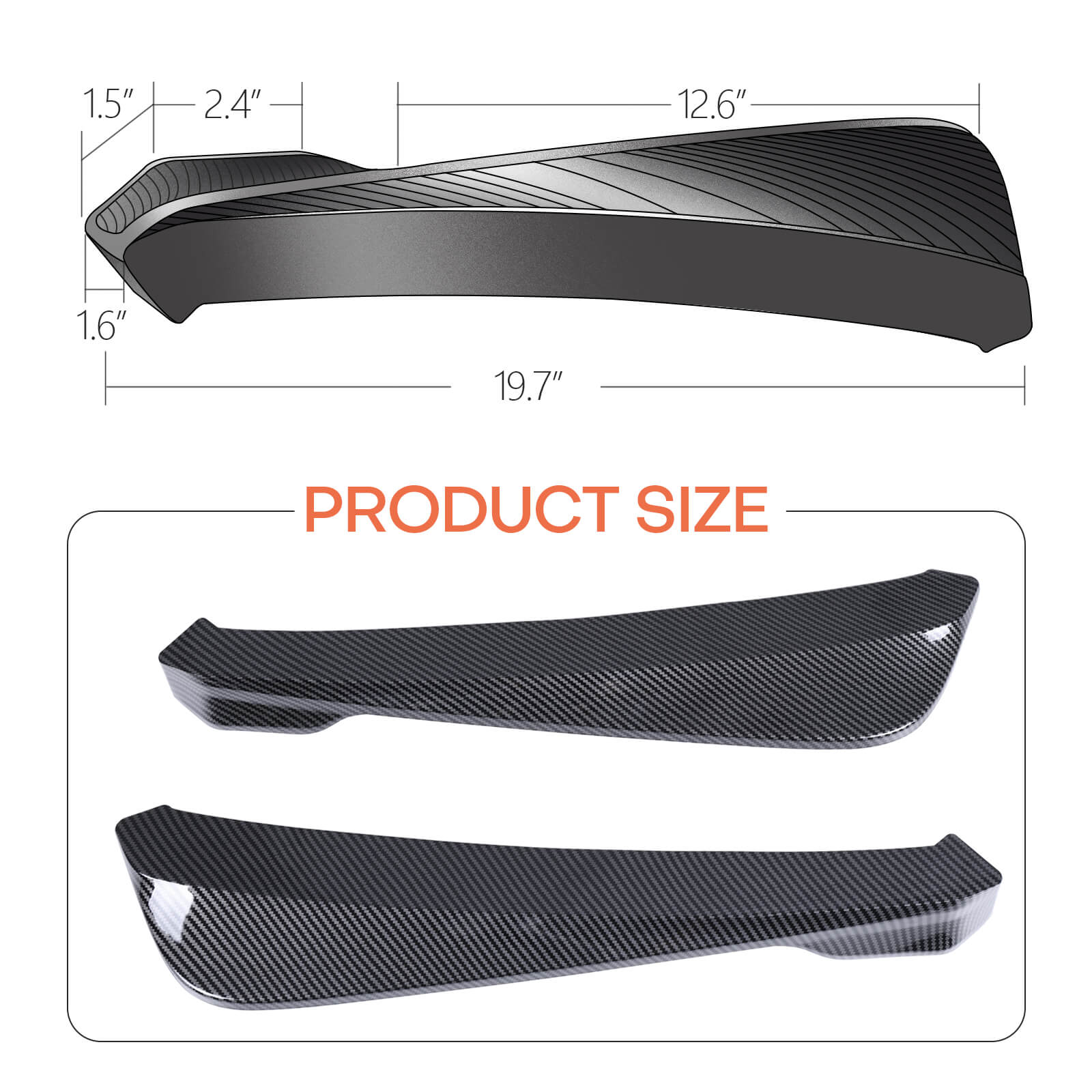 Universal Rear Bumper Lip Diffuser Splitter Body Kit - BCBMALL