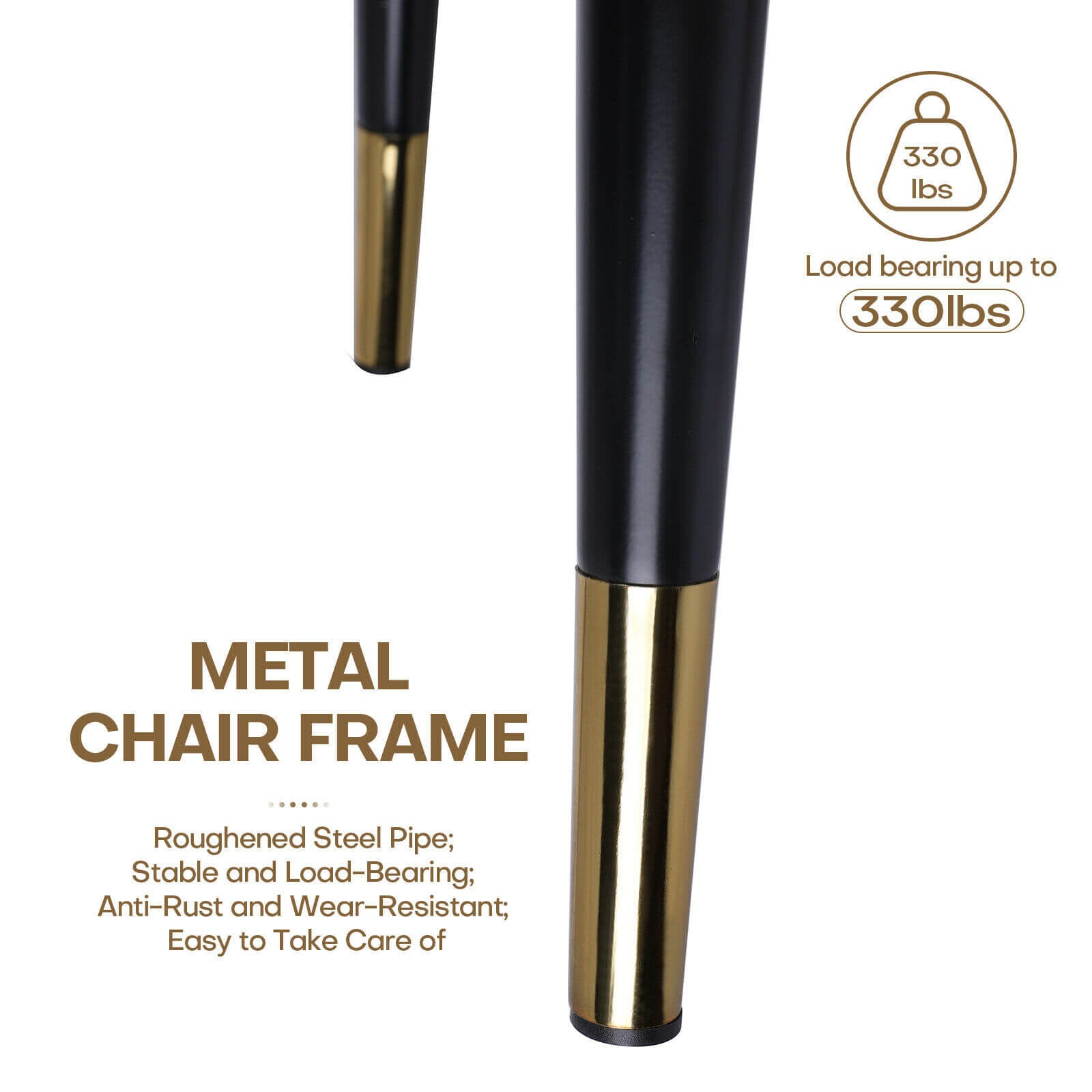 Velvet Upholstered Dining Chairs, Set of 2 - BCBMALL