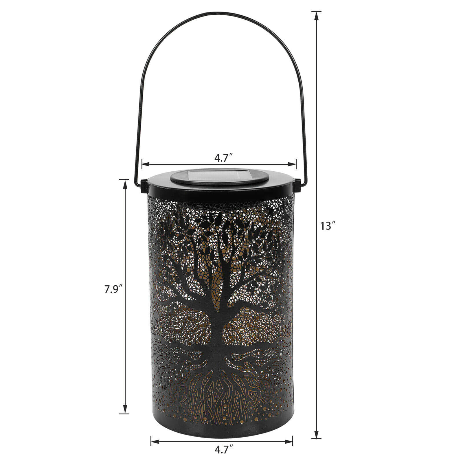 size of black Waterproof Solar Hanging Lights