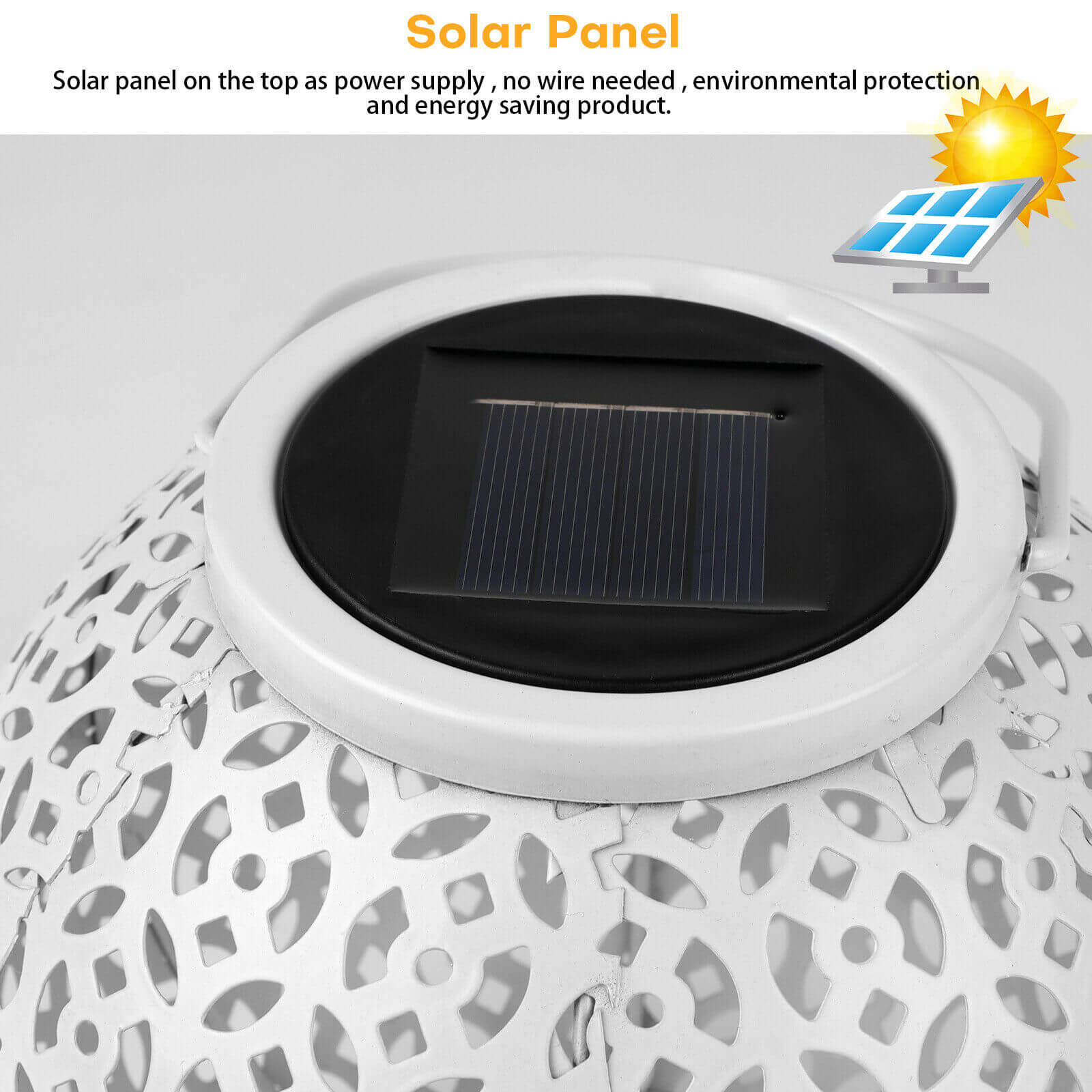 solar panel of Waterproof Solar Hanging Lights