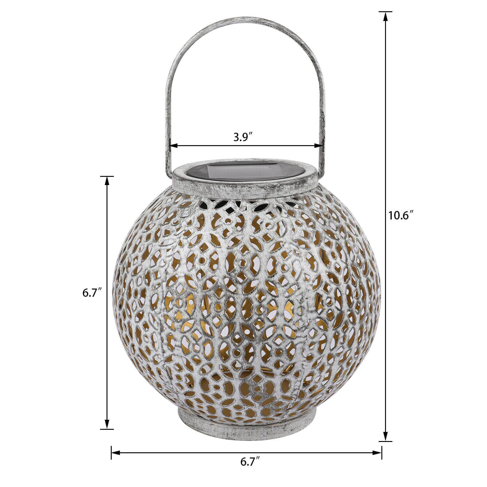 size of silver Waterproof Solar Hanging Lights