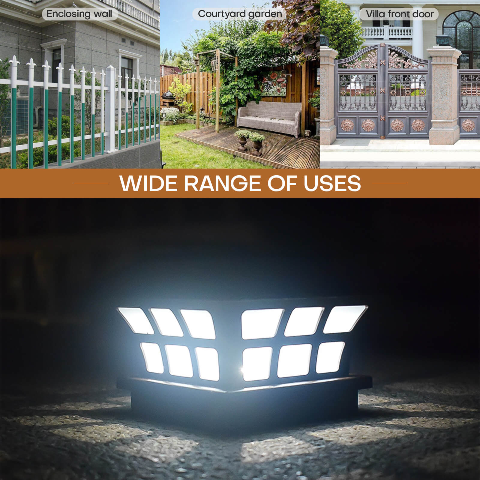 Waterproof Solar Post Light, 4 Pcs - BCBMALL