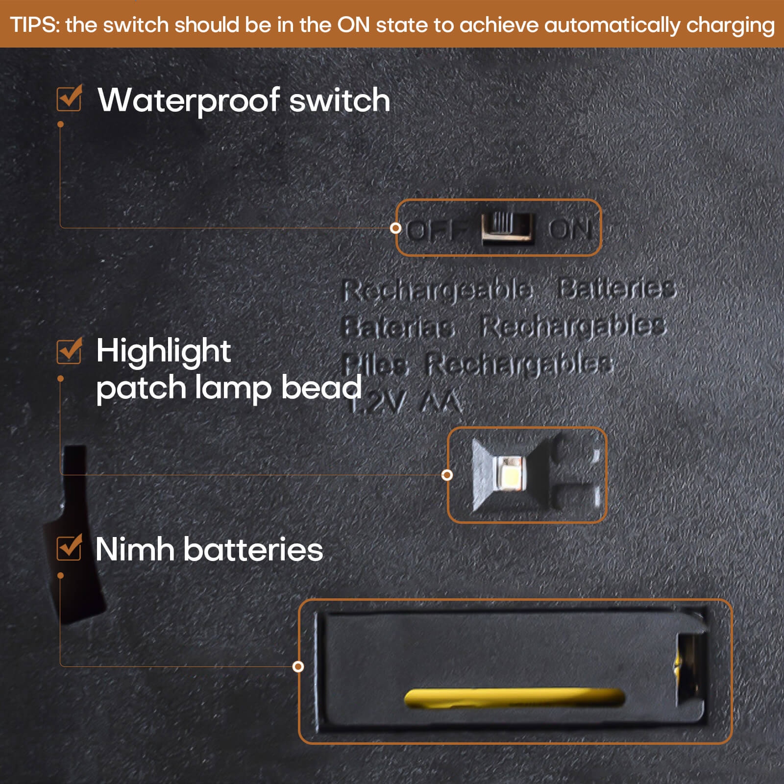 Waterproof Solar Post Light, 4 Pcs - BCBMALL