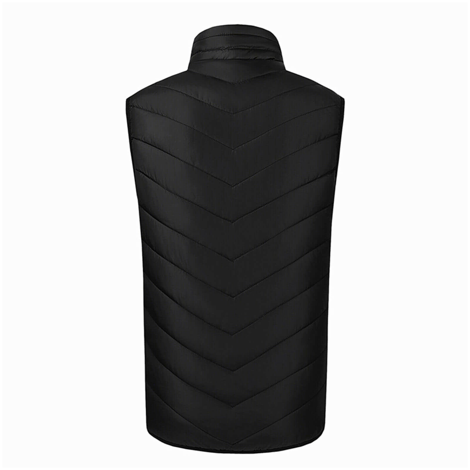Back of Black Winter Heated Vest Electric USB Jacket