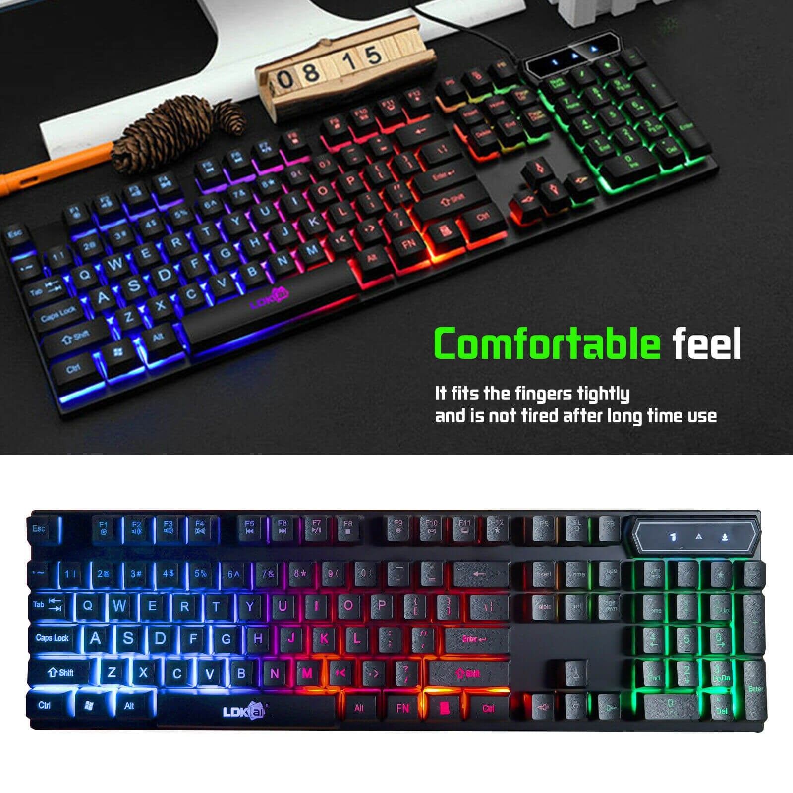 Wired Gaming Keyboard and Mouse Combo w/ LED Backlight - BCBMALL