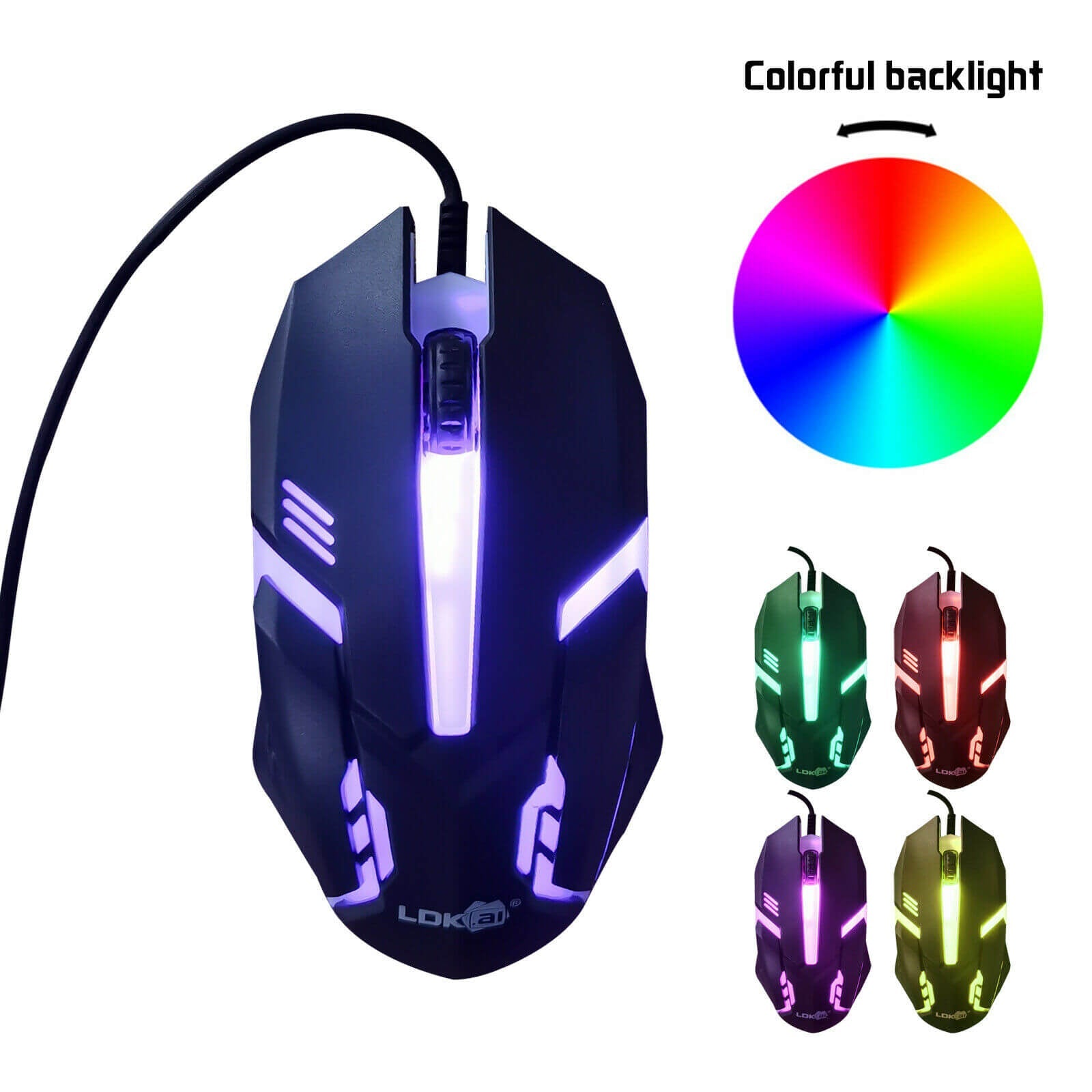 Wired Gaming Keyboard and Mouse Combo w/ LED Backlight - BCBMALL