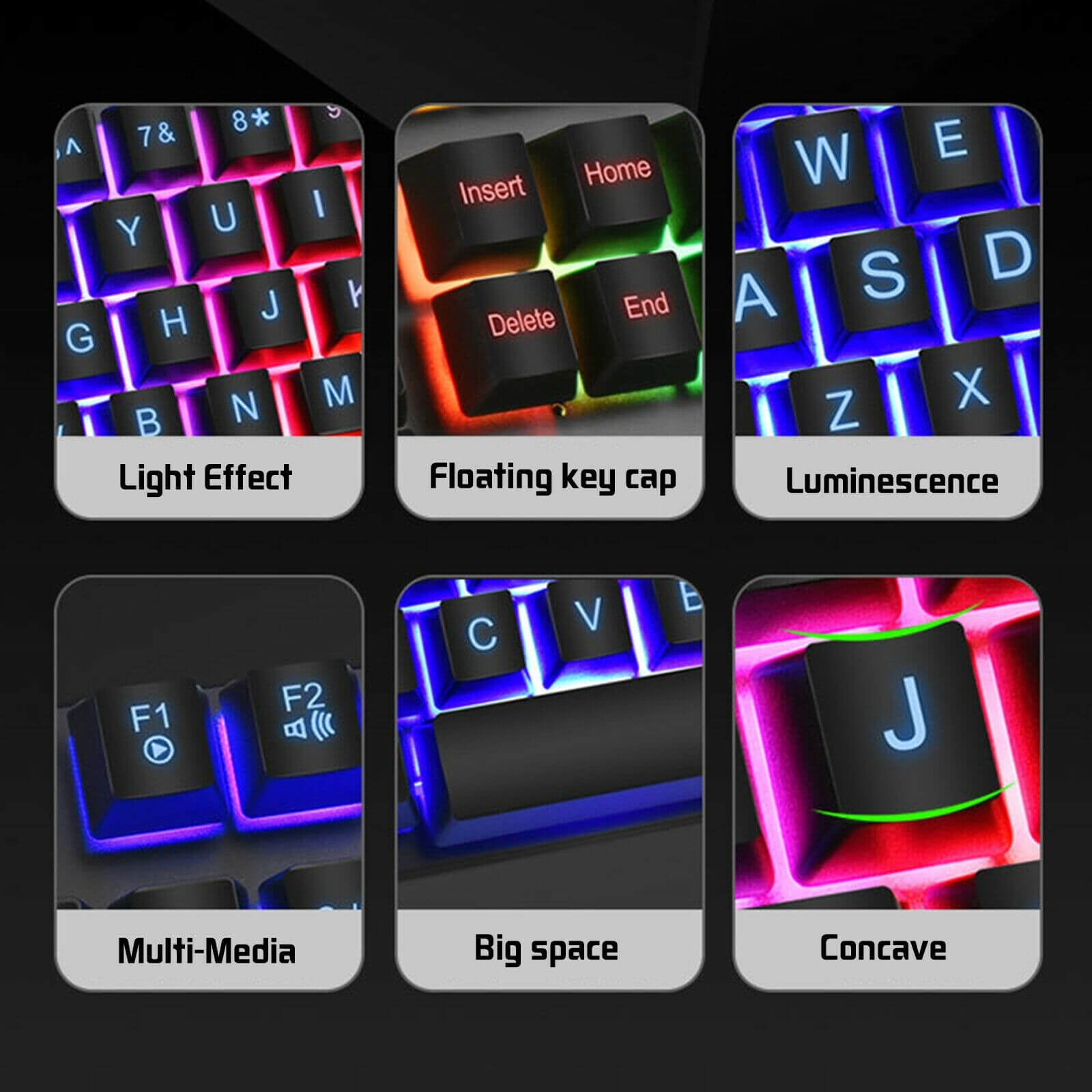 Wired Gaming Keyboard and Mouse Combo w/ LED Backlight - BCBMALL