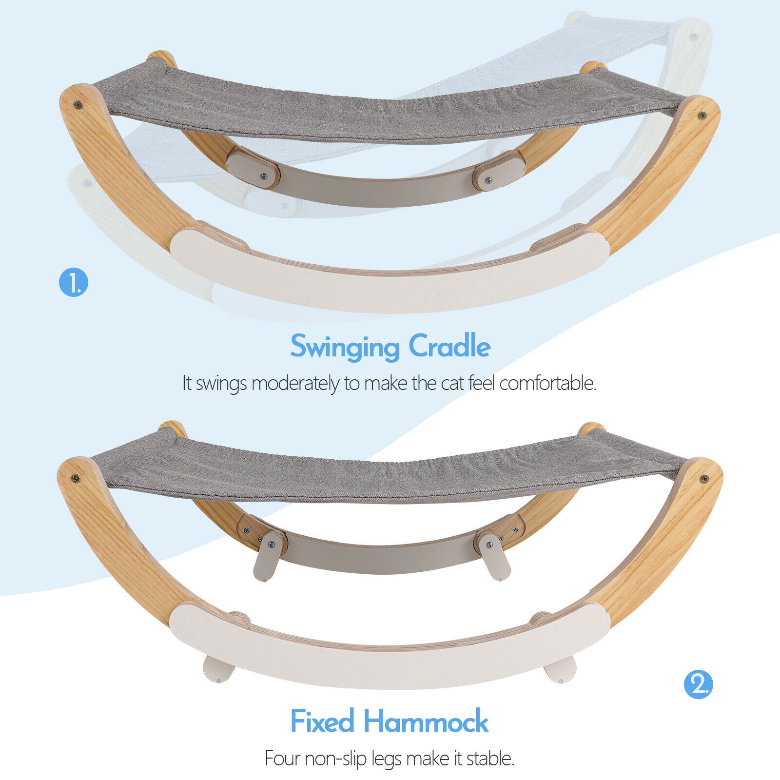 Wooden Cat Hammock Replacement Mat feature