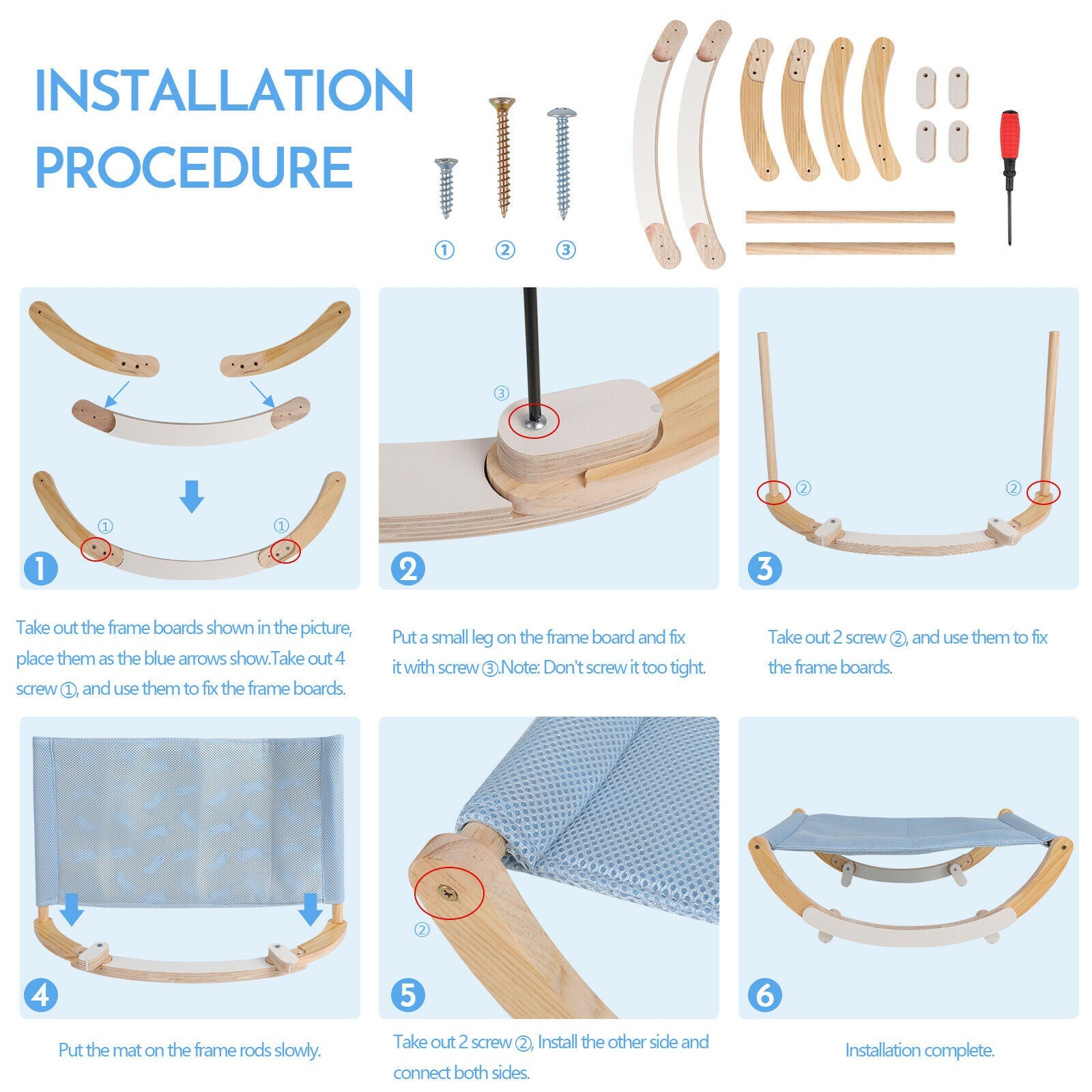 Wooden Cat Hammock Replacement Mat installation