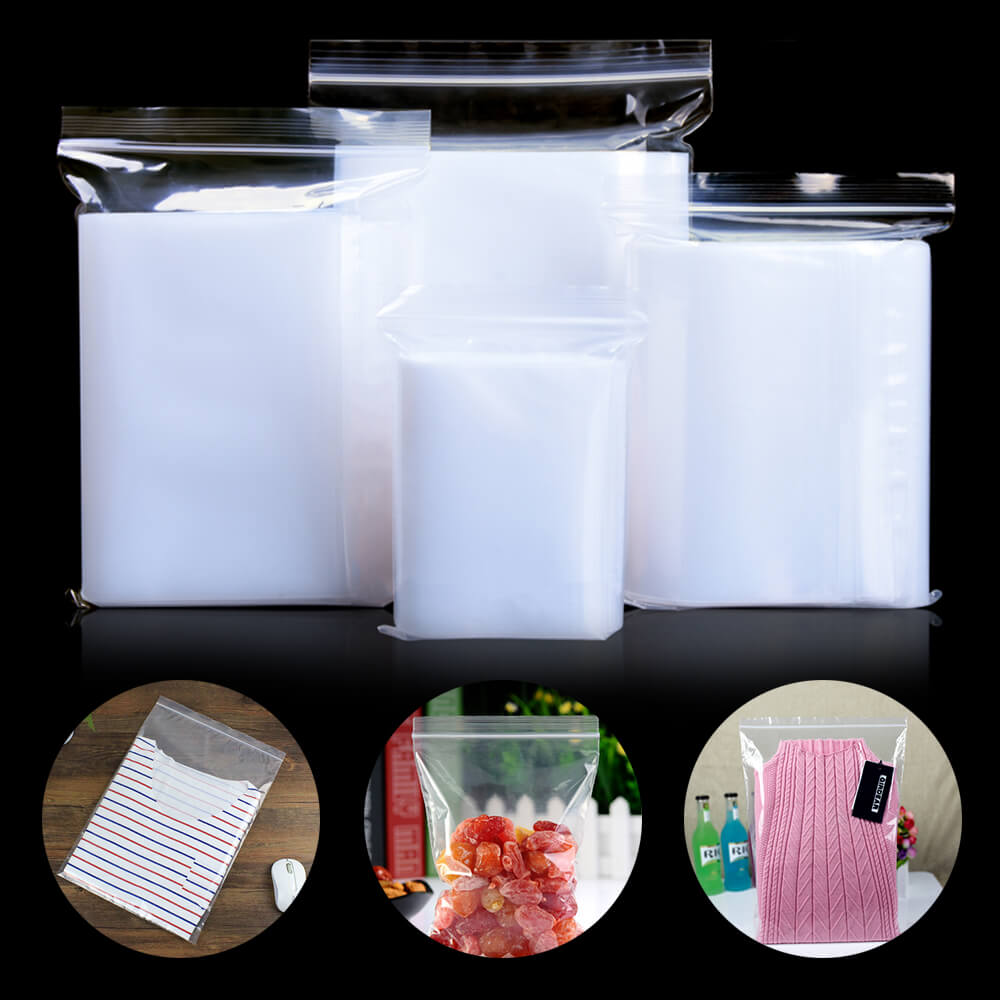 Zip Lock Poly Zipper Bags, 2 Mil - BCBMALL