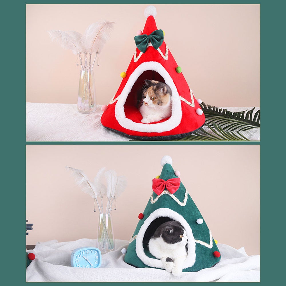 Christmas tree pet house for cats and dogs