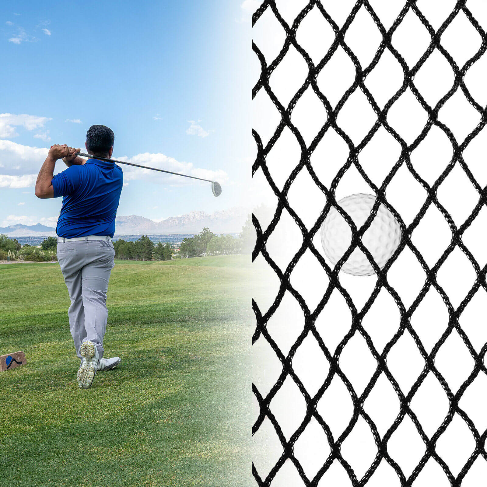 Usage of green golf barrier netting