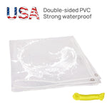Clear Waterproof Tarp with Grommets 14Mil 15.5 x 5.5 ft