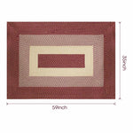 Braided Bohemian Area Rug red M