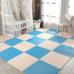 Blue and Beige Floor Exercise Mat - BCBMALL