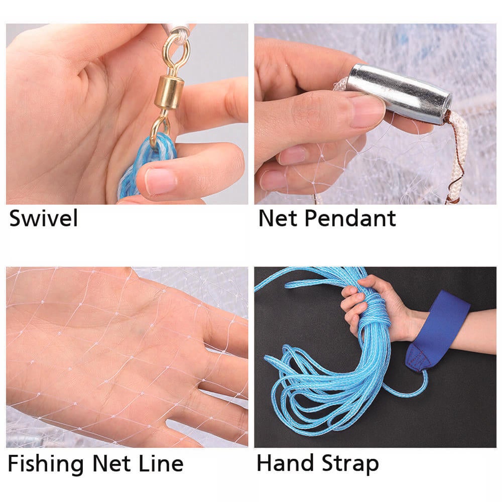 Hand cast fishing net